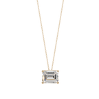 Luxe Emerald-Cut Solitaire 925 Silver Necklace | Velmé