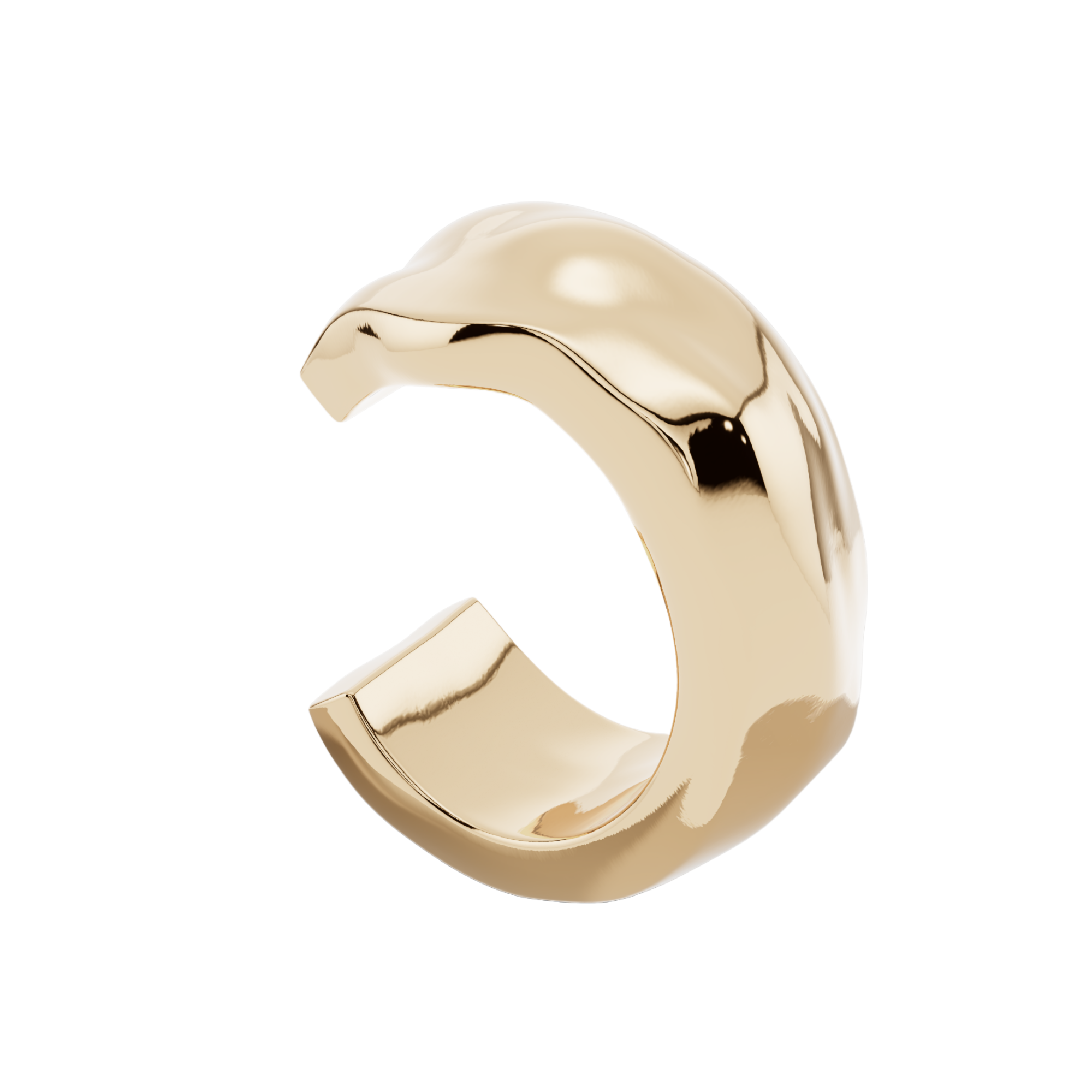 Sculptural Molten 925 Silver Earcuff | Velmé
