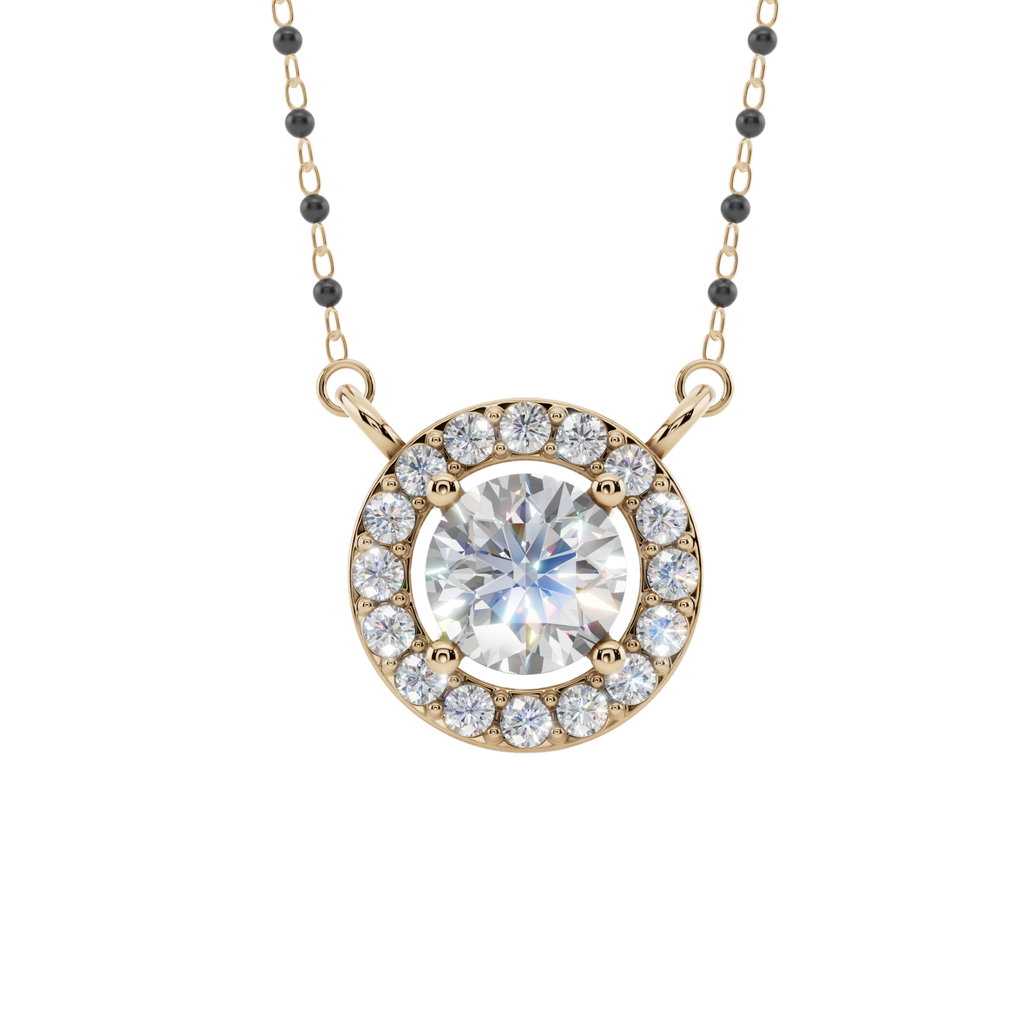Stella Round Halo 925 Silver Mangalsutra | Velmé