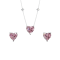 Blush Heart Solitaire Necklace Set | 925 Sterling Silver