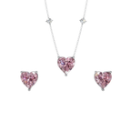 Blush Heart Solitaire Necklace Set | 925 Sterling Silver