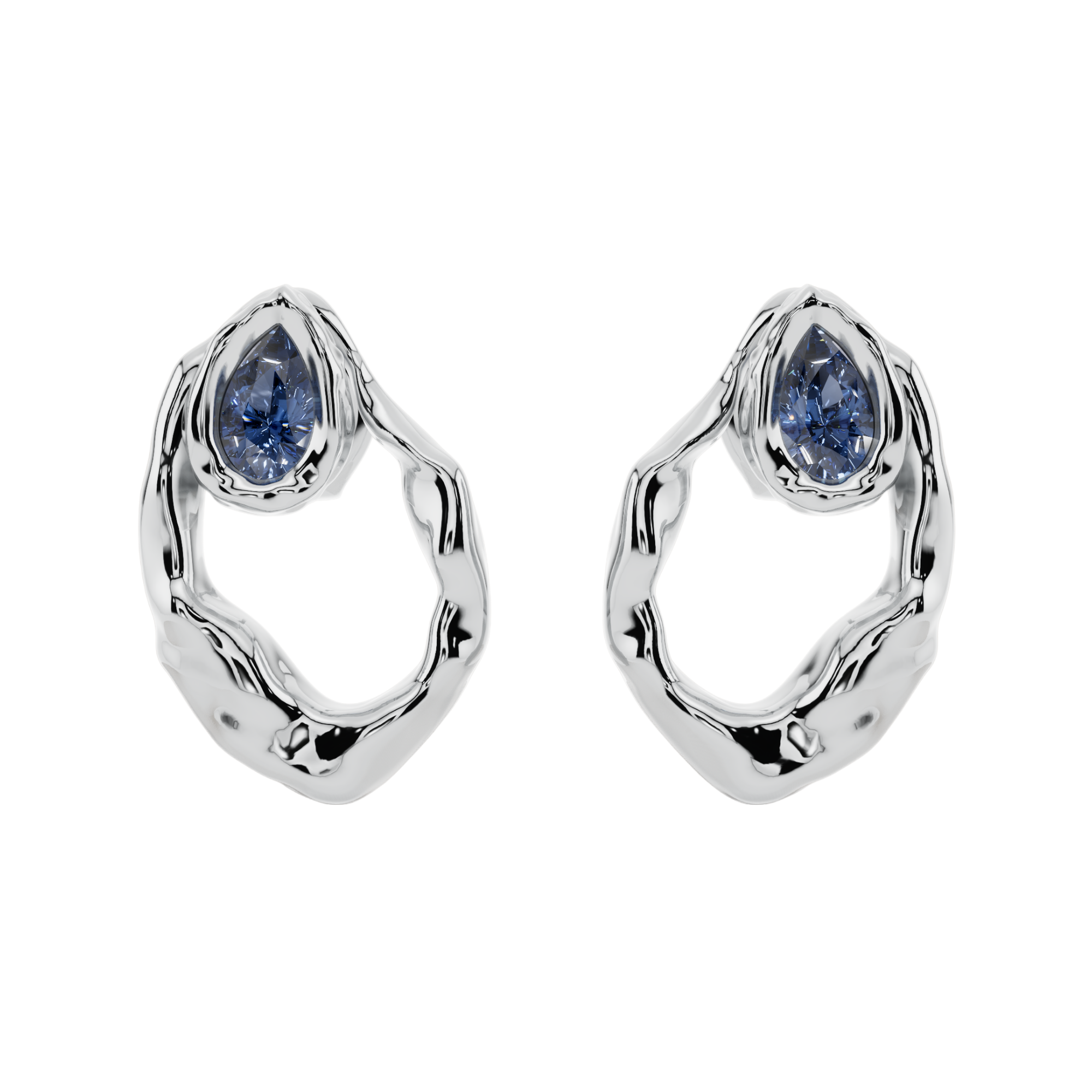 Sapphire Orbit Studs | Fluidé