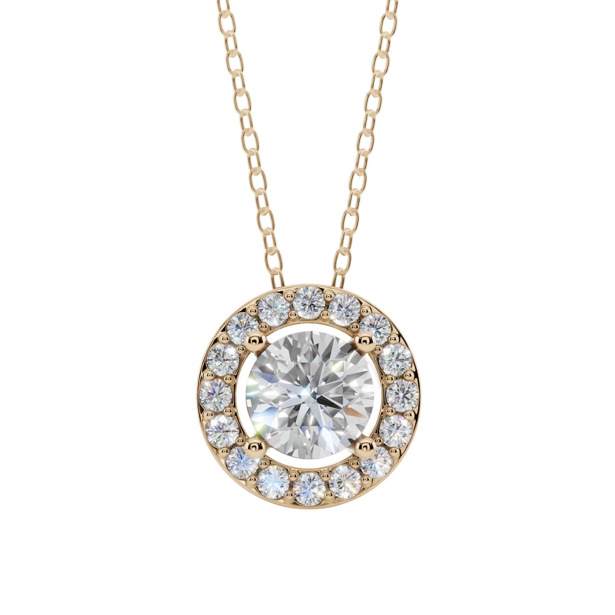 Halo Round Pendant Necklace | Velmé