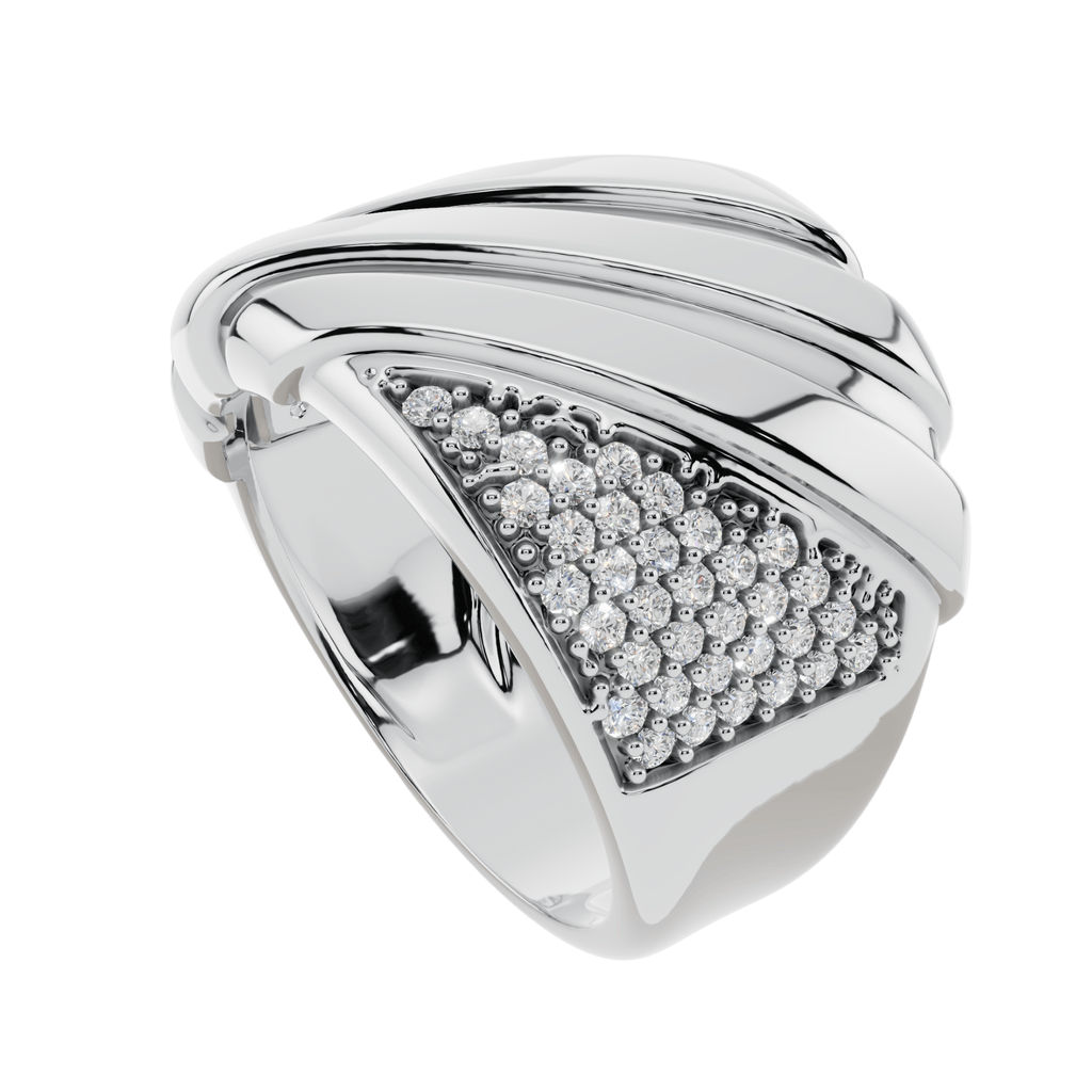 VELMÉ Apex 925 Silver Men’s Pavé Statement Ring | Velmé