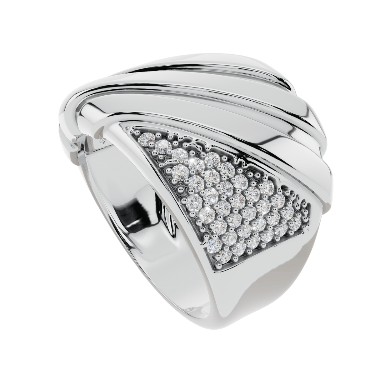 VELMÉ Apex 925 Silver Men’s Pavé Statement Ring | Velmé