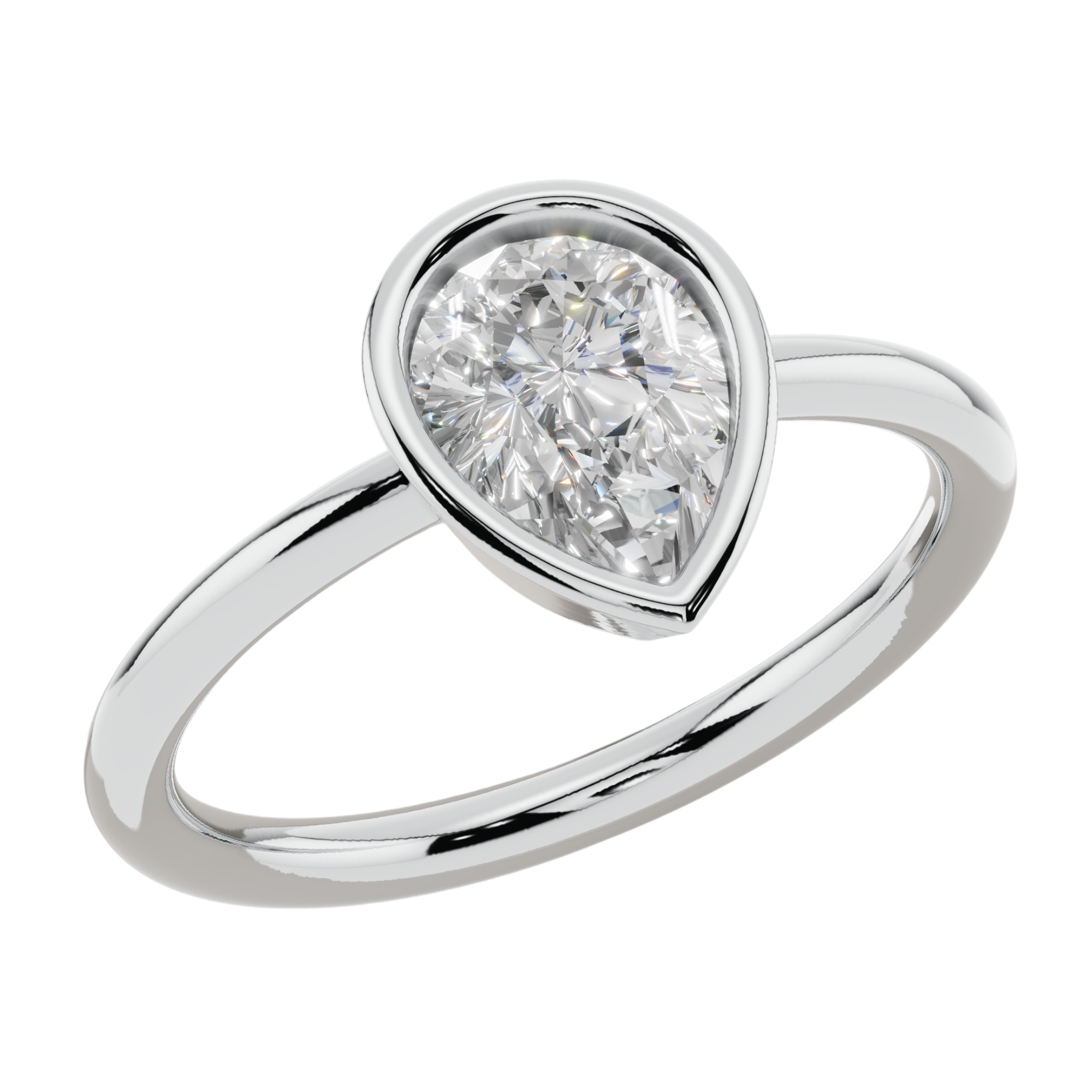 The Pear Bezel Solitaire Ring| Velmé