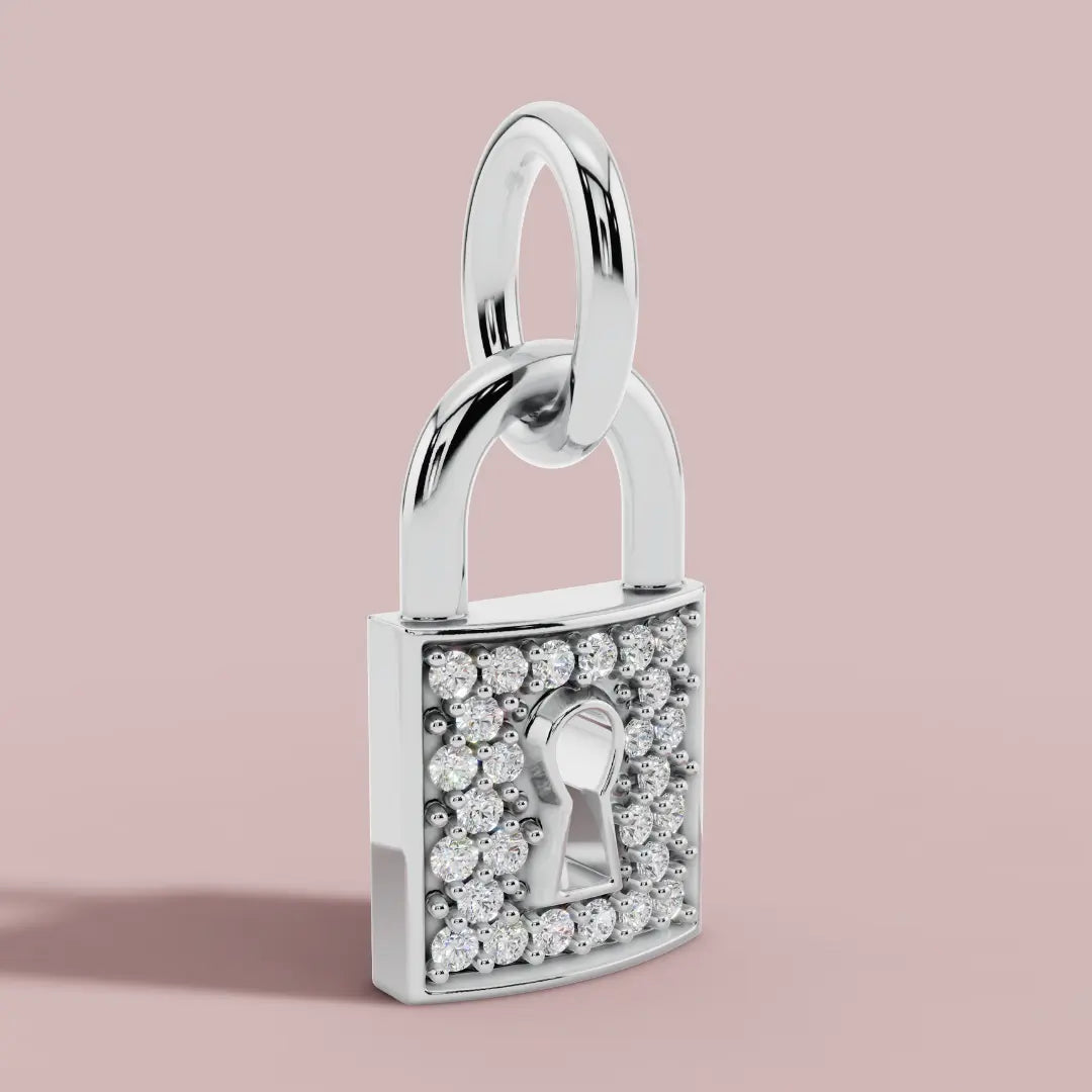 The Lock Charm 925 Pure Silver Necklace My Store