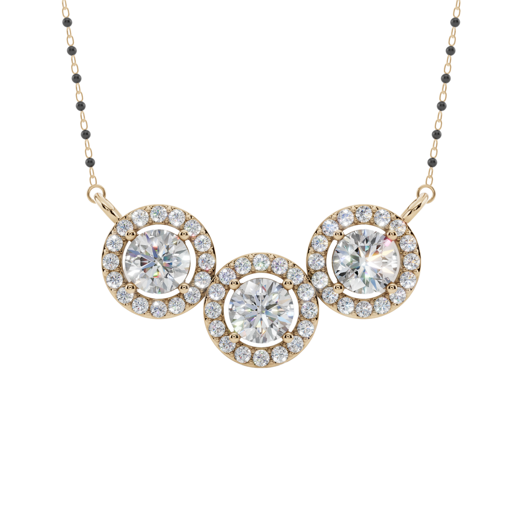 Trio Halo 925 Silver Mangalsutra | Velmé