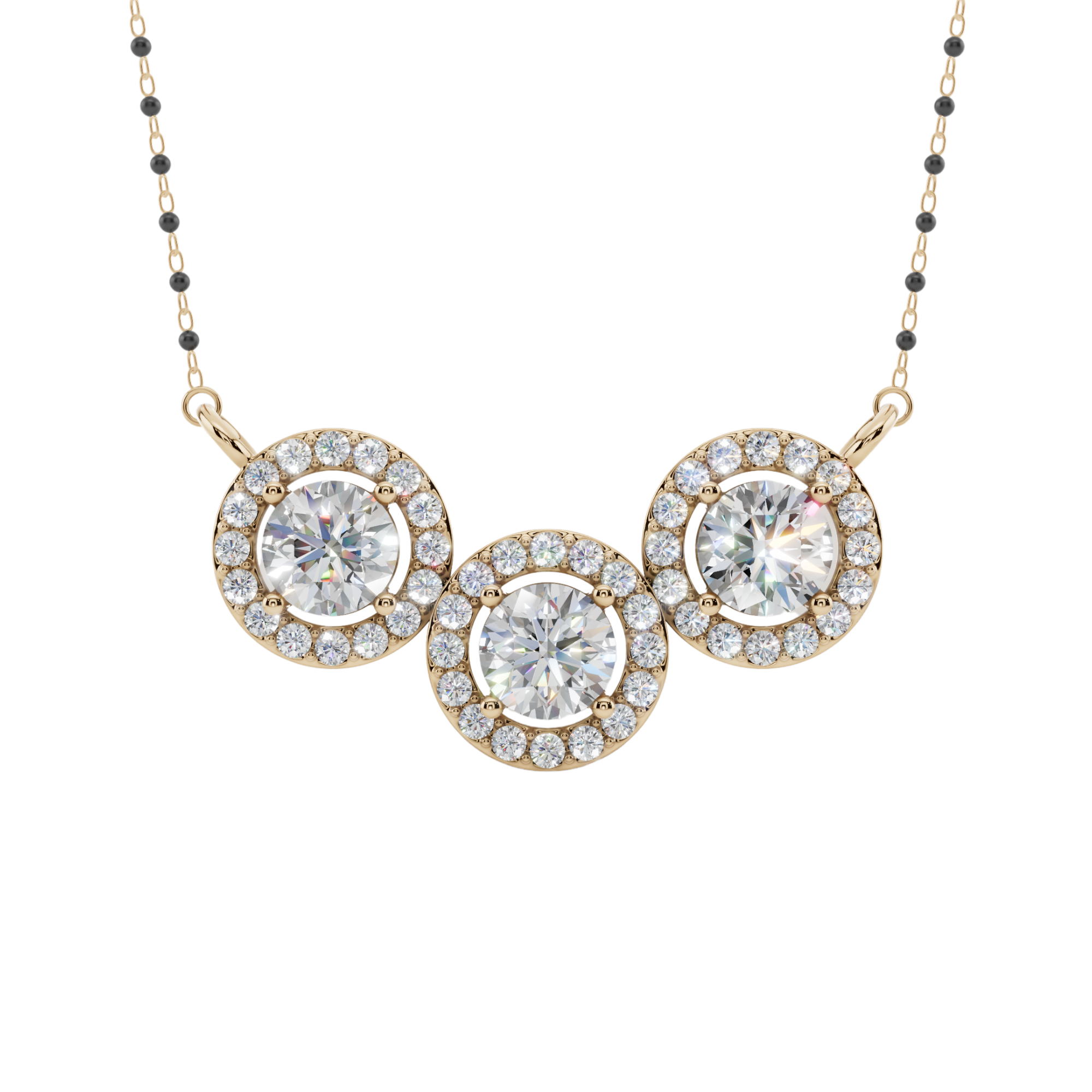 Trio Halo 925 Silver Mangalsutra | Velmé
