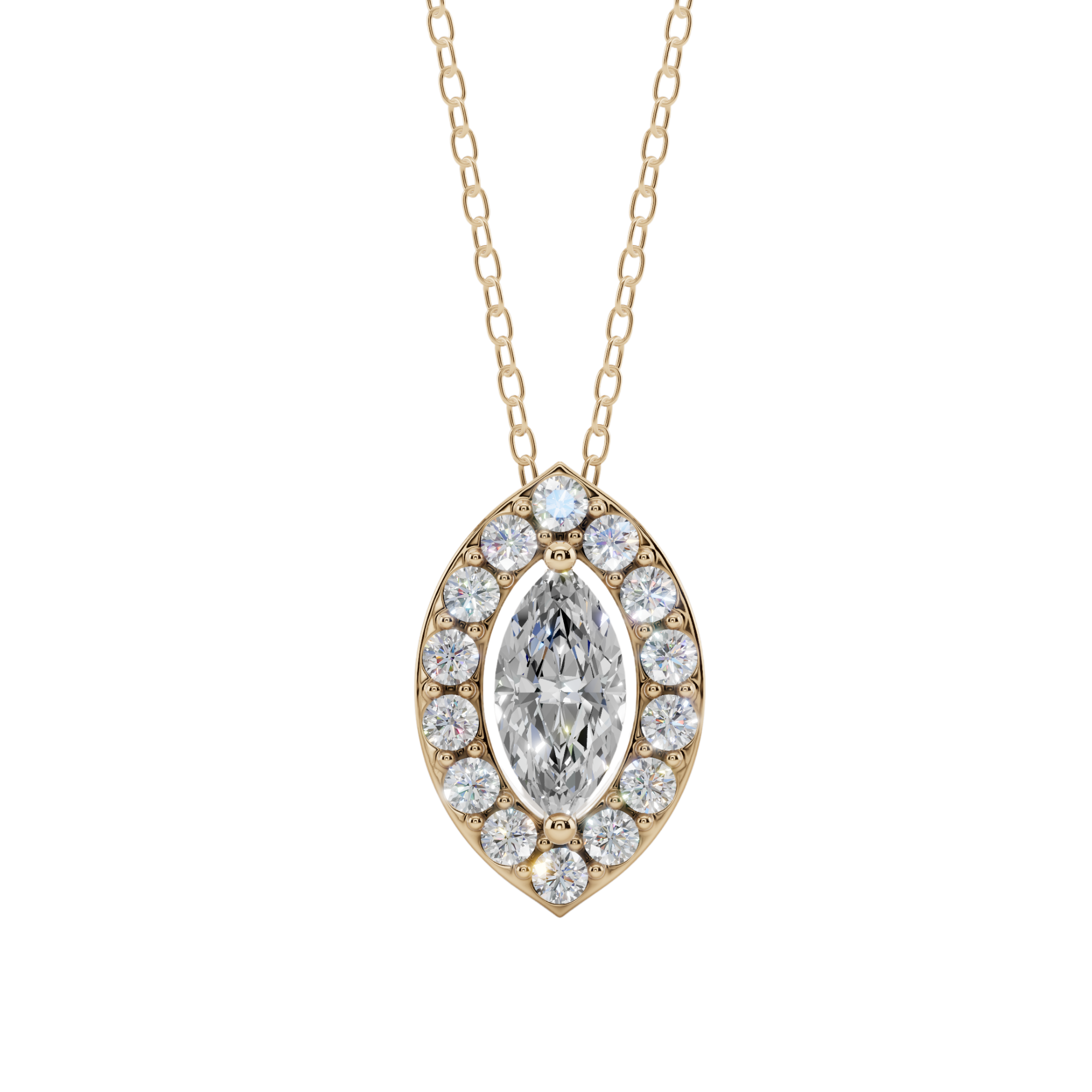 Halo Marquise Pendant Necklace | Velmé
