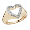 The Halo Heart Signet Ring | Velmé