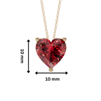 Red Heart Solitaire 925 Silver Necklace | Velmé
