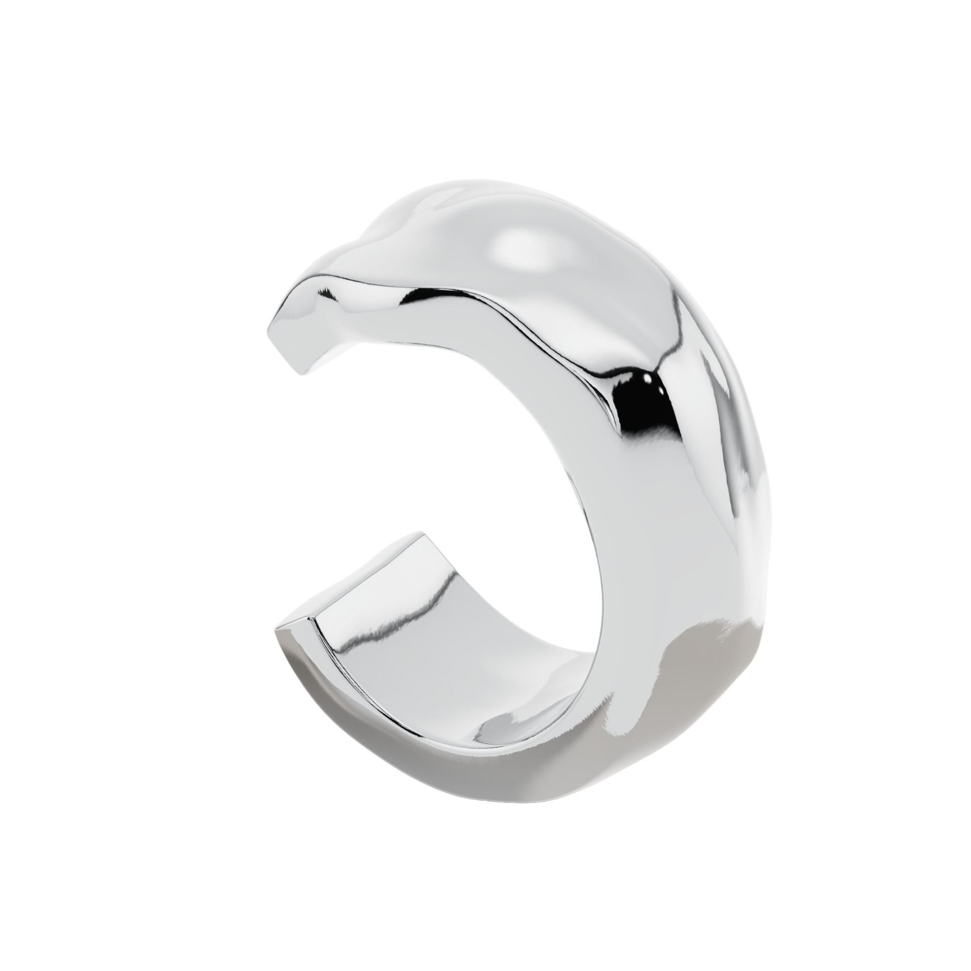 Sculptural Molten 925 Silver Earcuff | Velmé