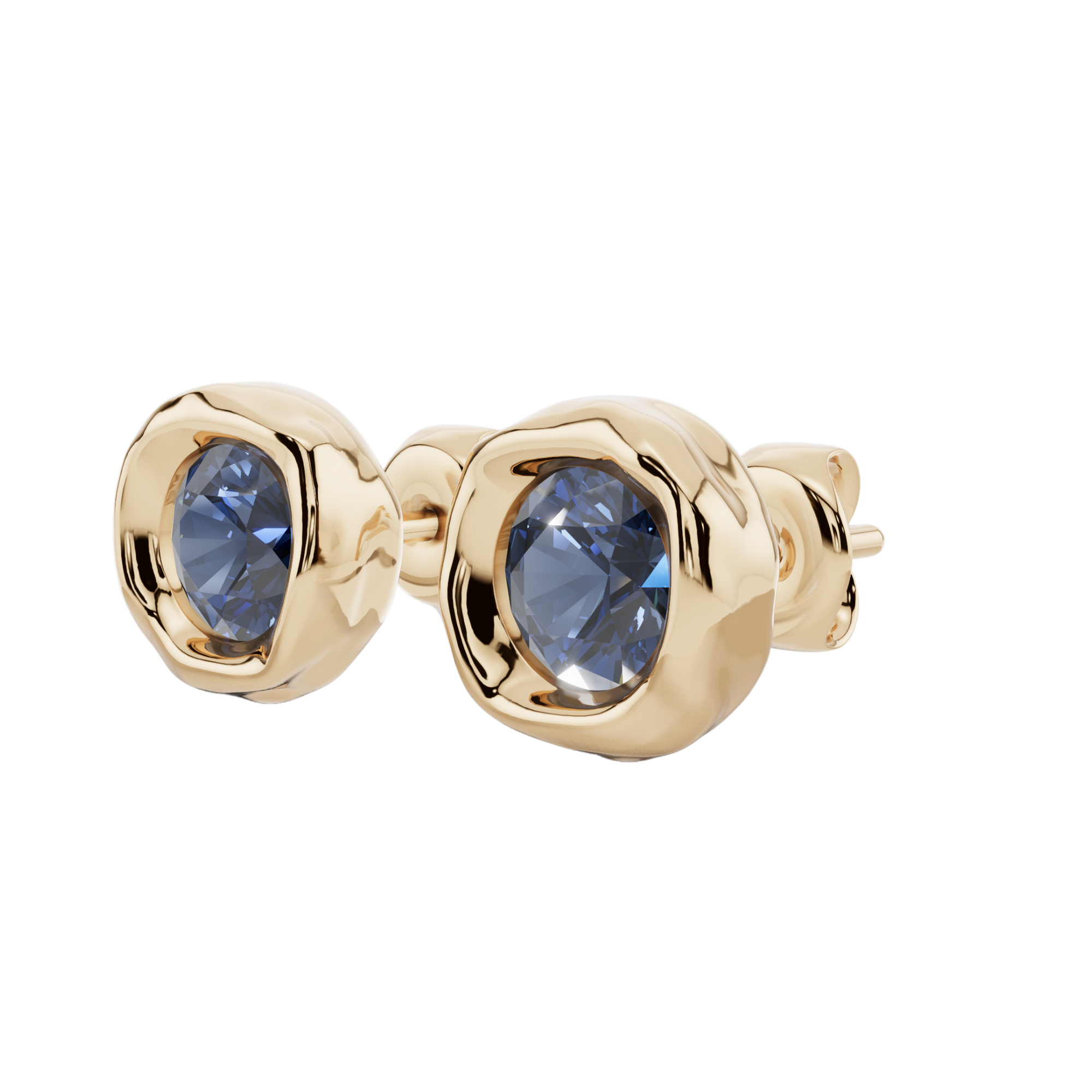 Classic Round Solitaire Fluide Earrings | Velmé