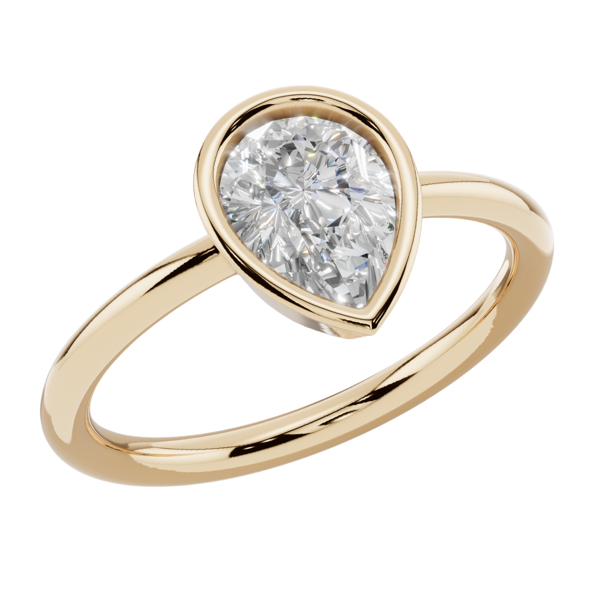 The Pear Bezel Solitaire Ring| Velmé