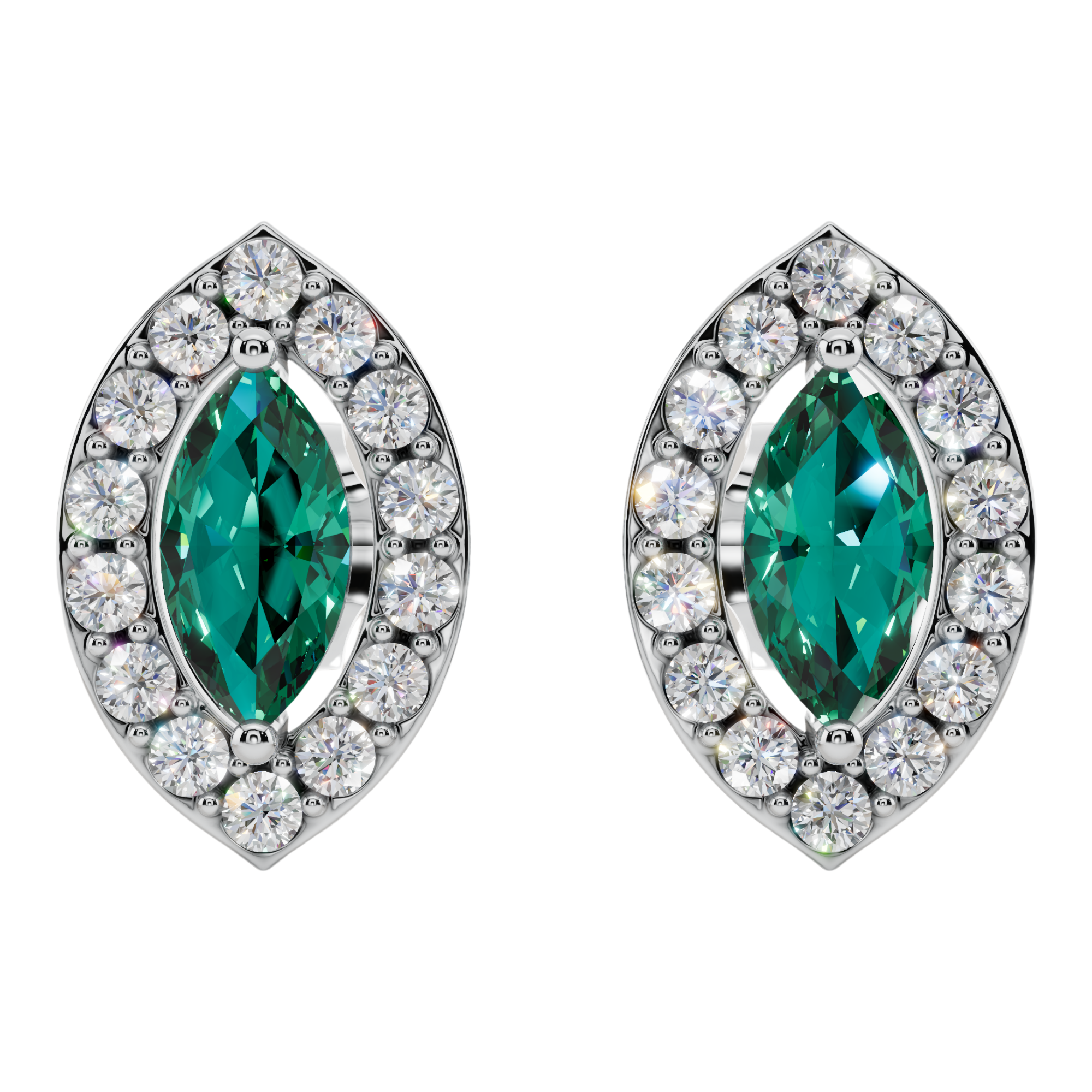 Classic Halo Solitaire Marquise Earrings | Velmé