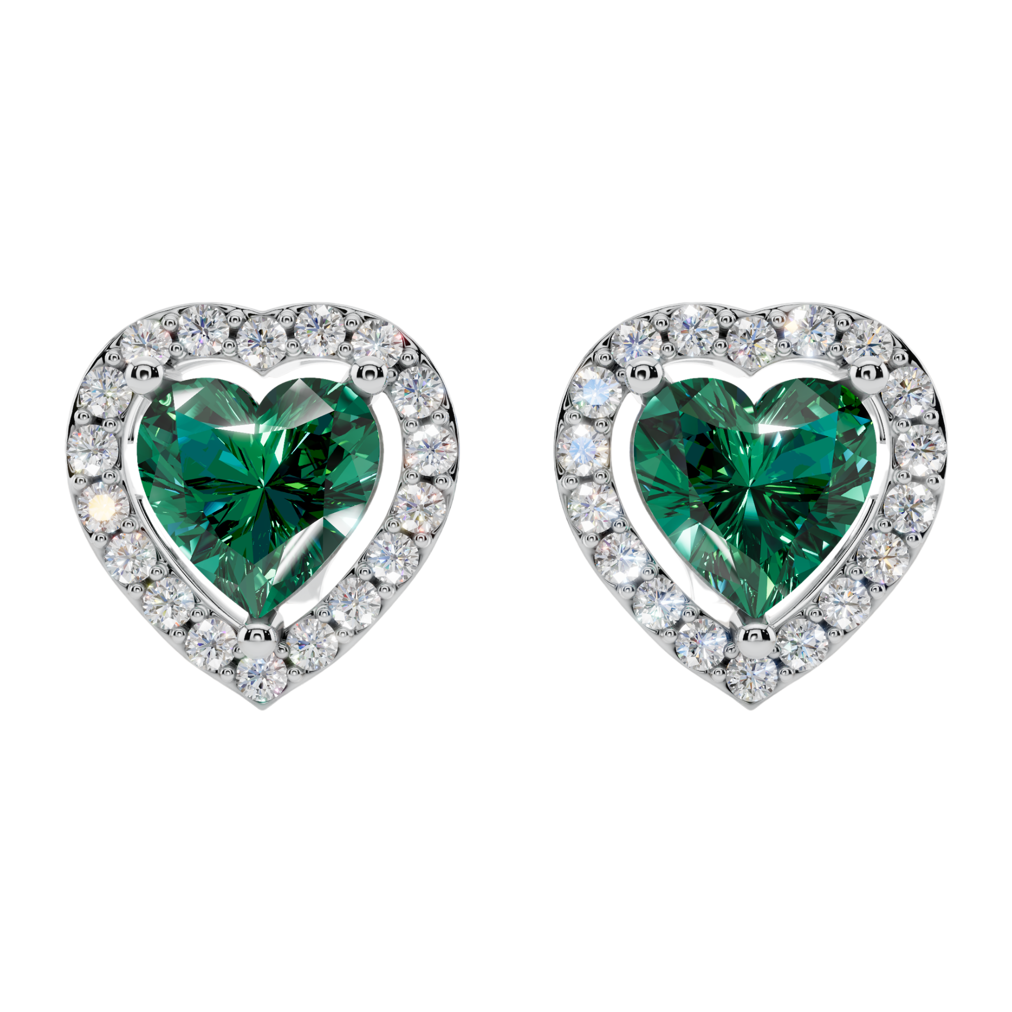 Classic Halo Solitaire Heart Earrings | Velmé