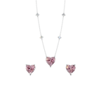 Blush Heart Solitaire Necklace Set | 925 Sterling Silver