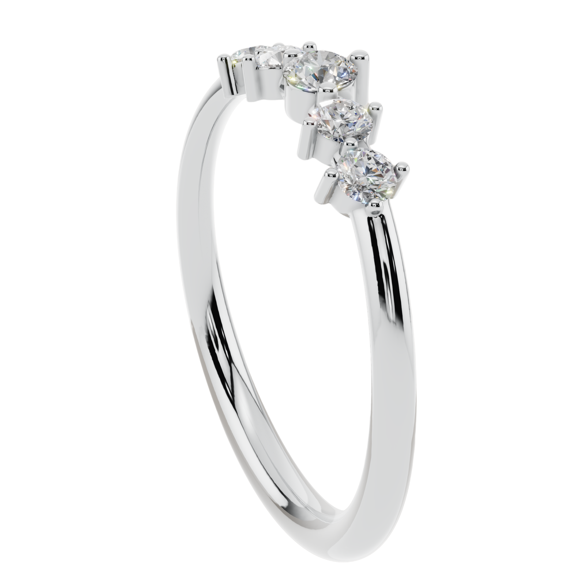 Aurora Five Stone Light Ring | 925 Sterling Silver | Velmé