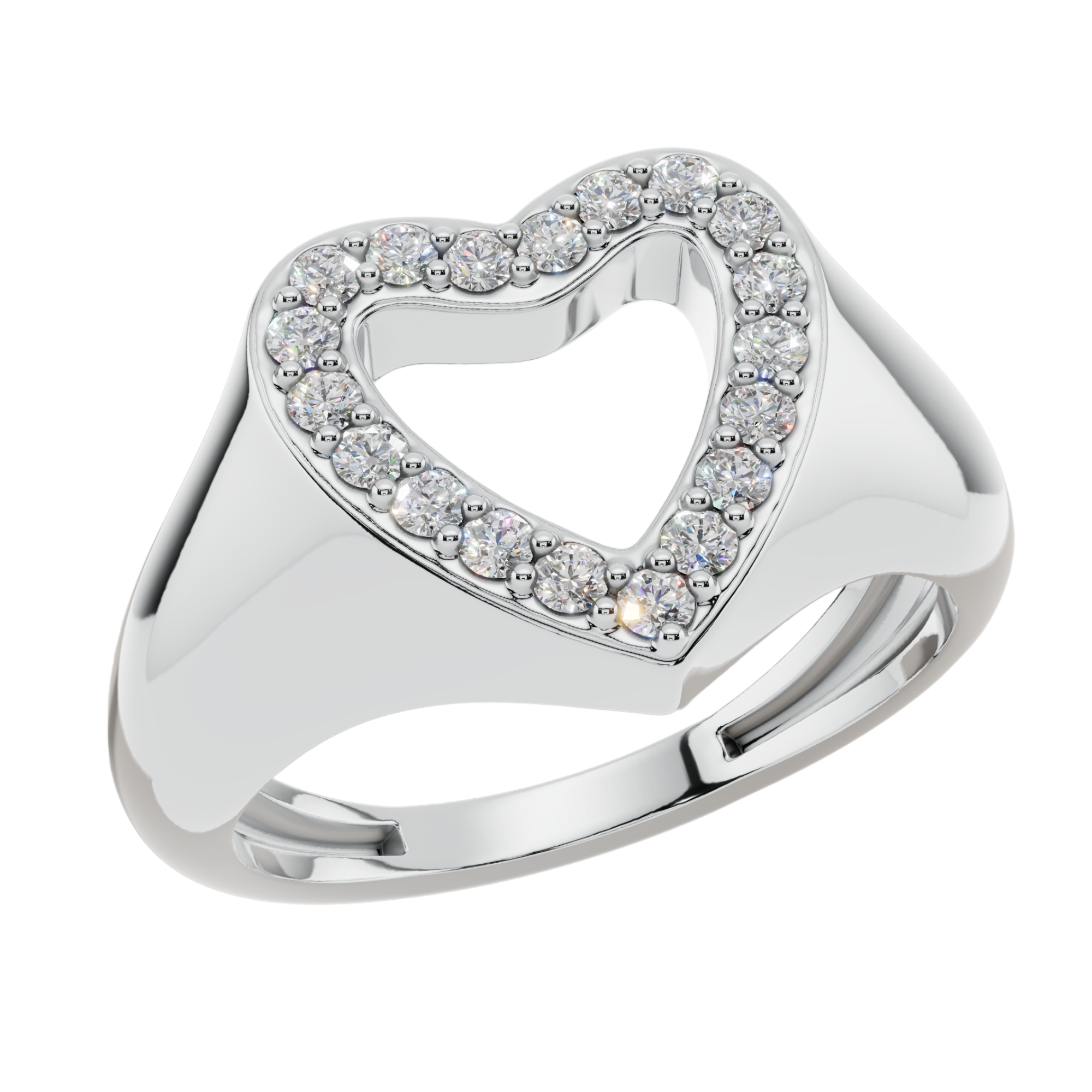 The Halo Heart Signet Ring | Velmé