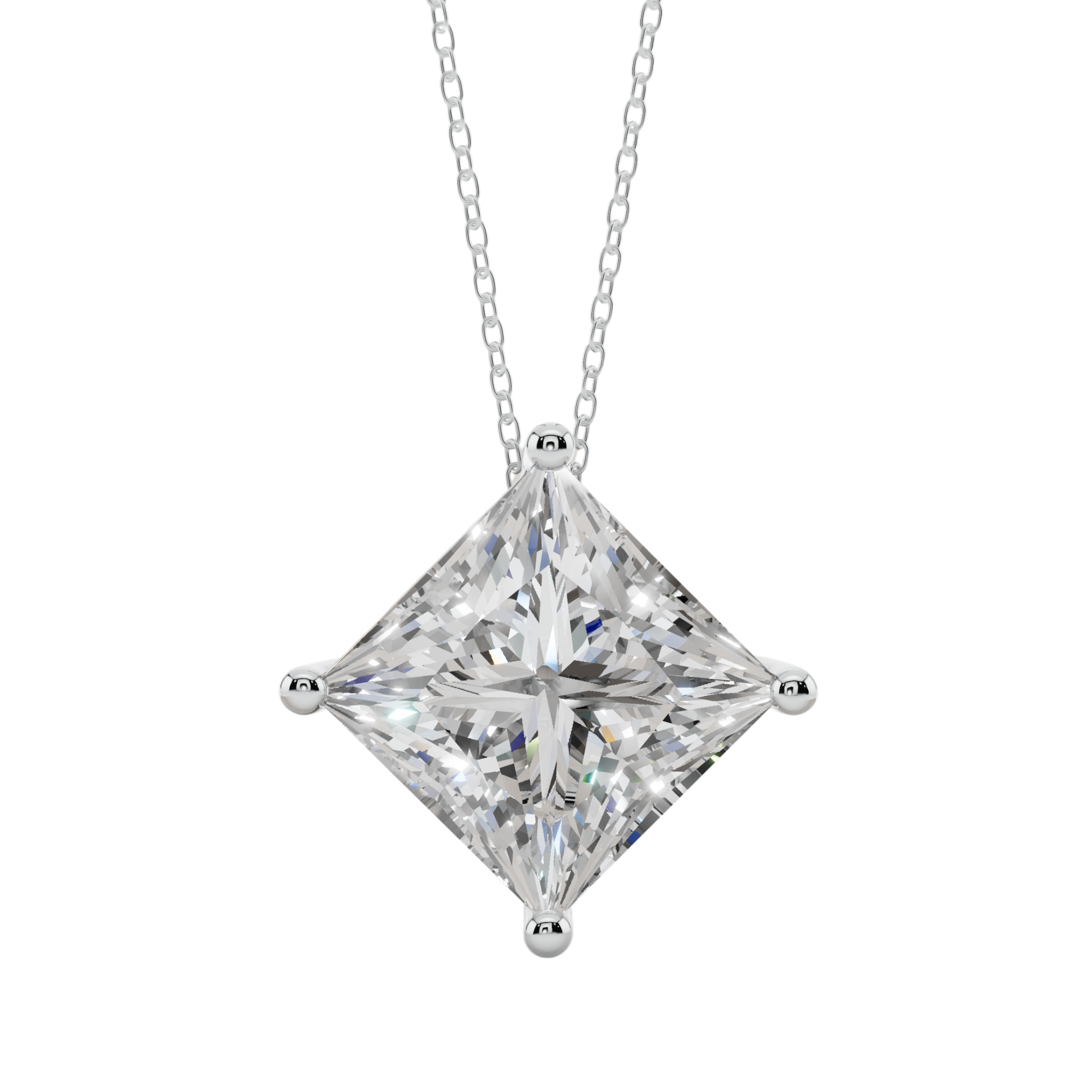 Bold Princess Solitaire 925 Silver Necklace | Velmé