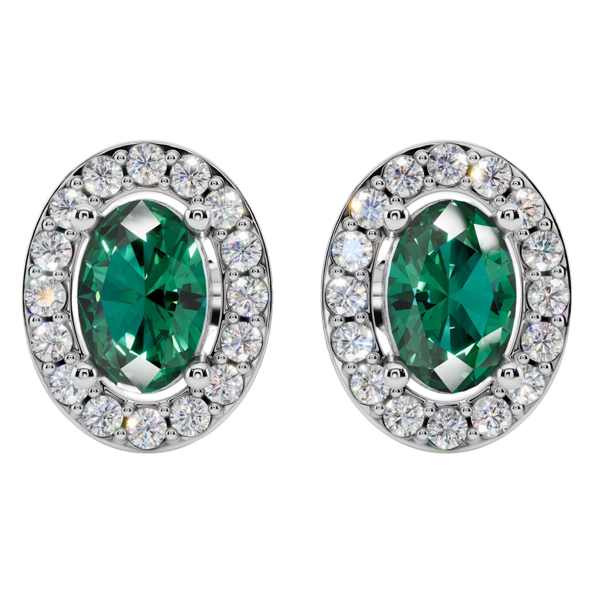 Classic Halo Solitaire Oval Earrings | Velmé