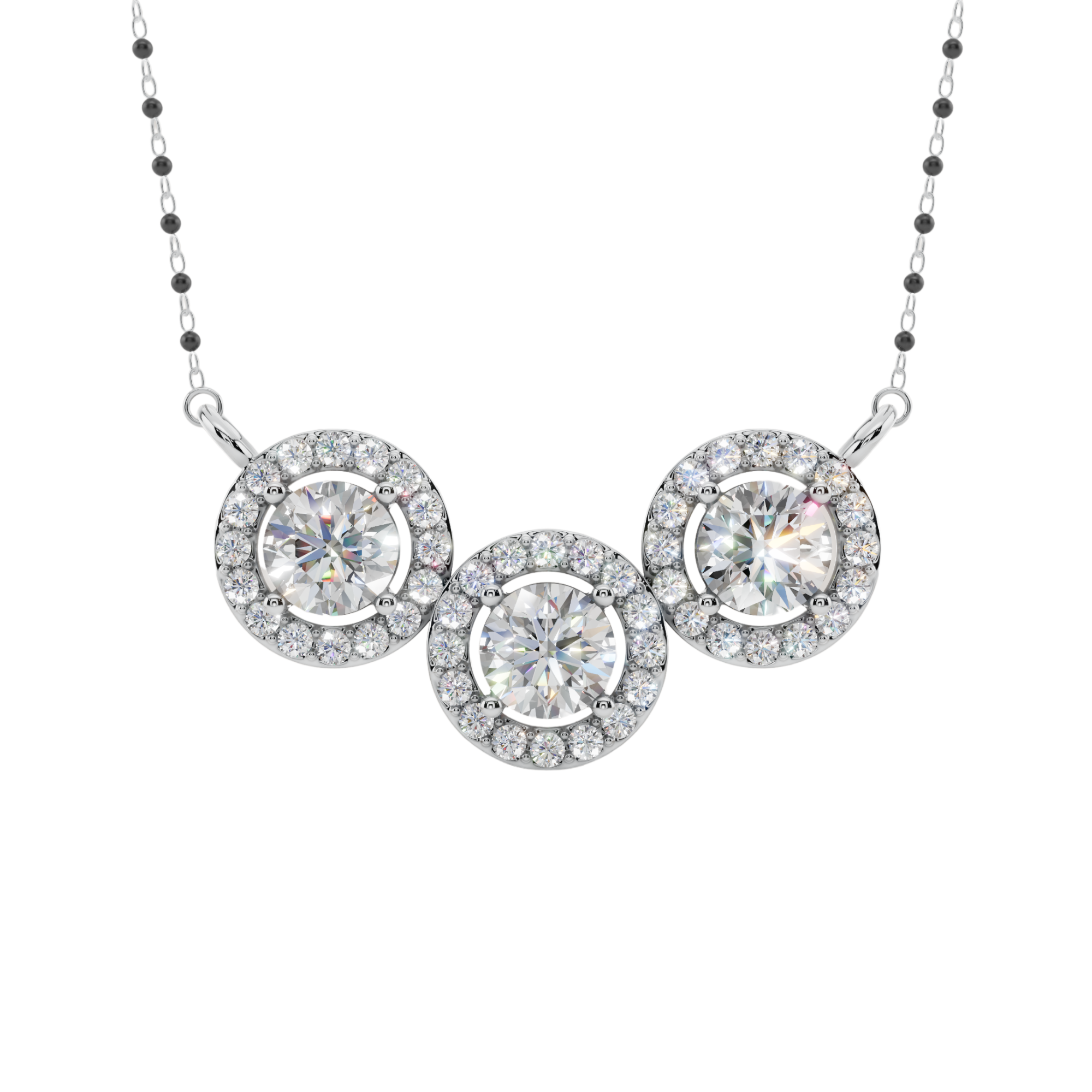 Trio Halo 925 Silver Mangalsutra | Velmé