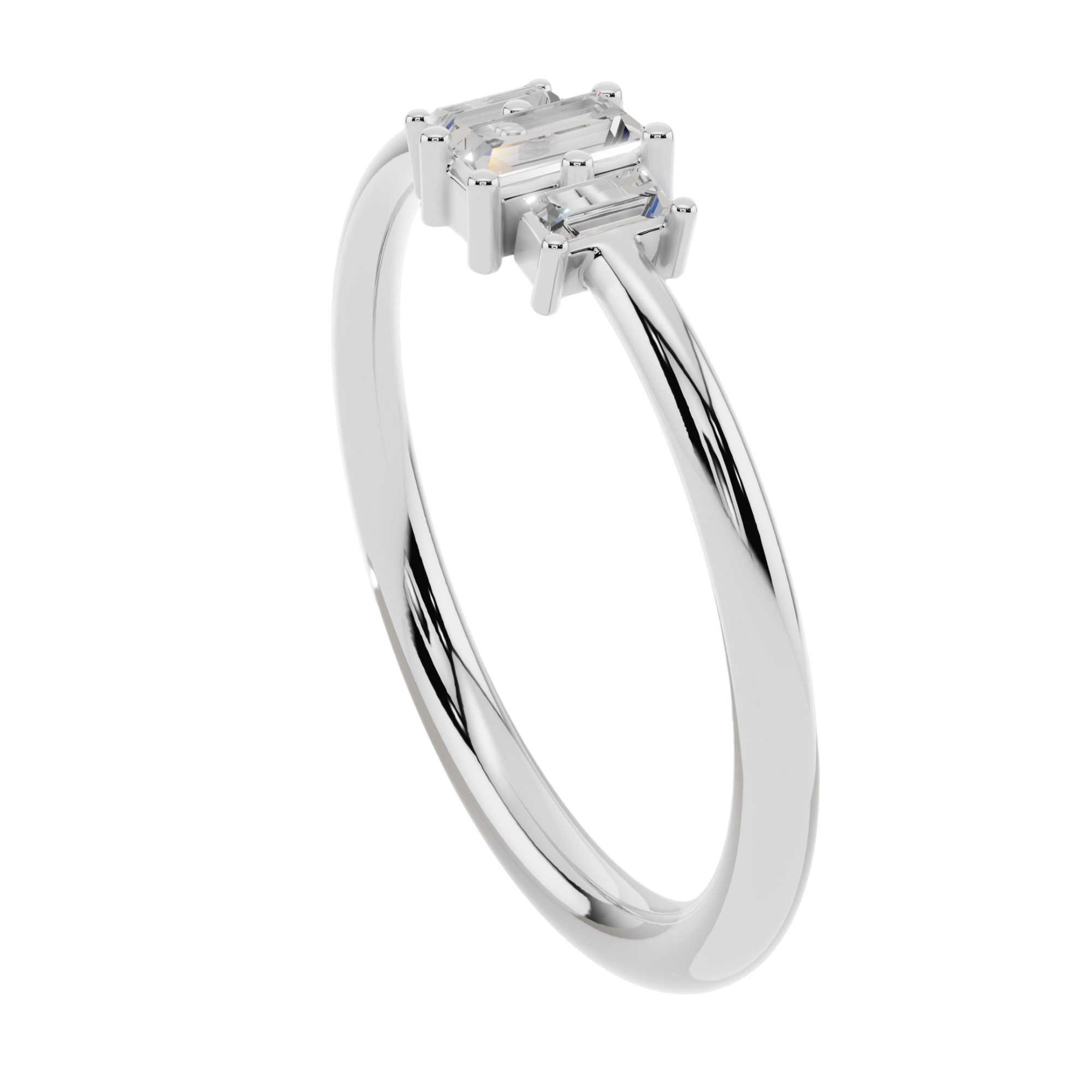 Trio Baguette Light Ring | 925 Sterling Silver | Velmé