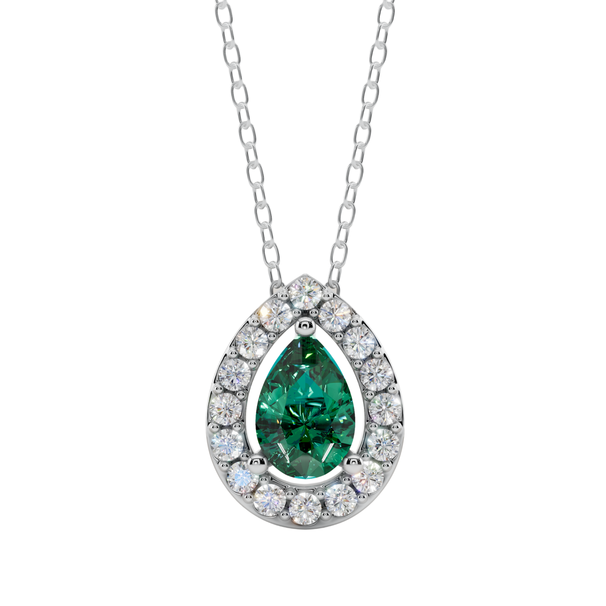 Halo Pear Pendant Necklace| Velmé