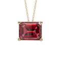 Red Emerald Solitaire 925 Silver Necklace | Velmé