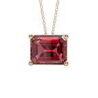 Red Emerald Solitaire 925 Silver Necklace | Velmé