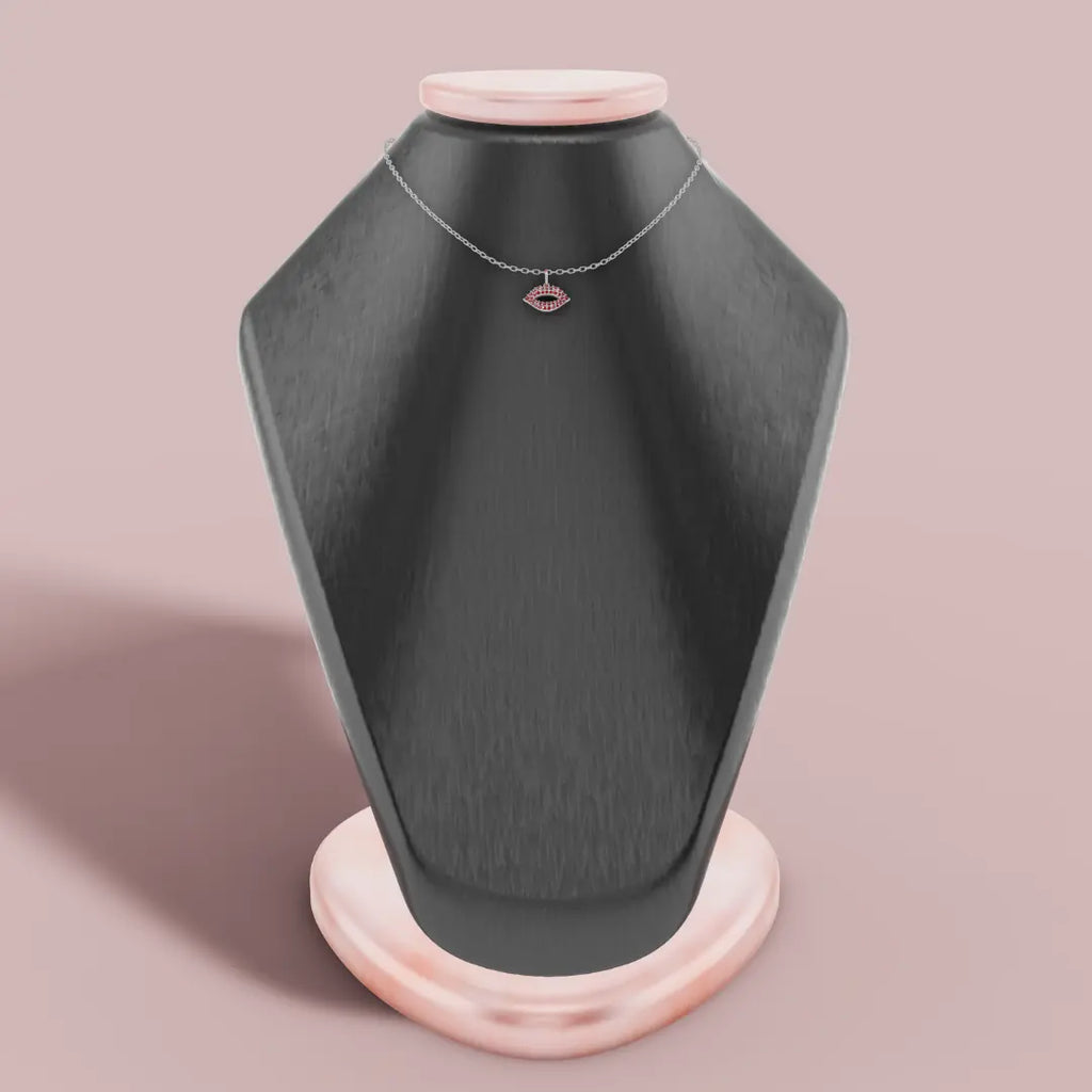 The Lips Charm 925 Pure Silver Necklace My Store