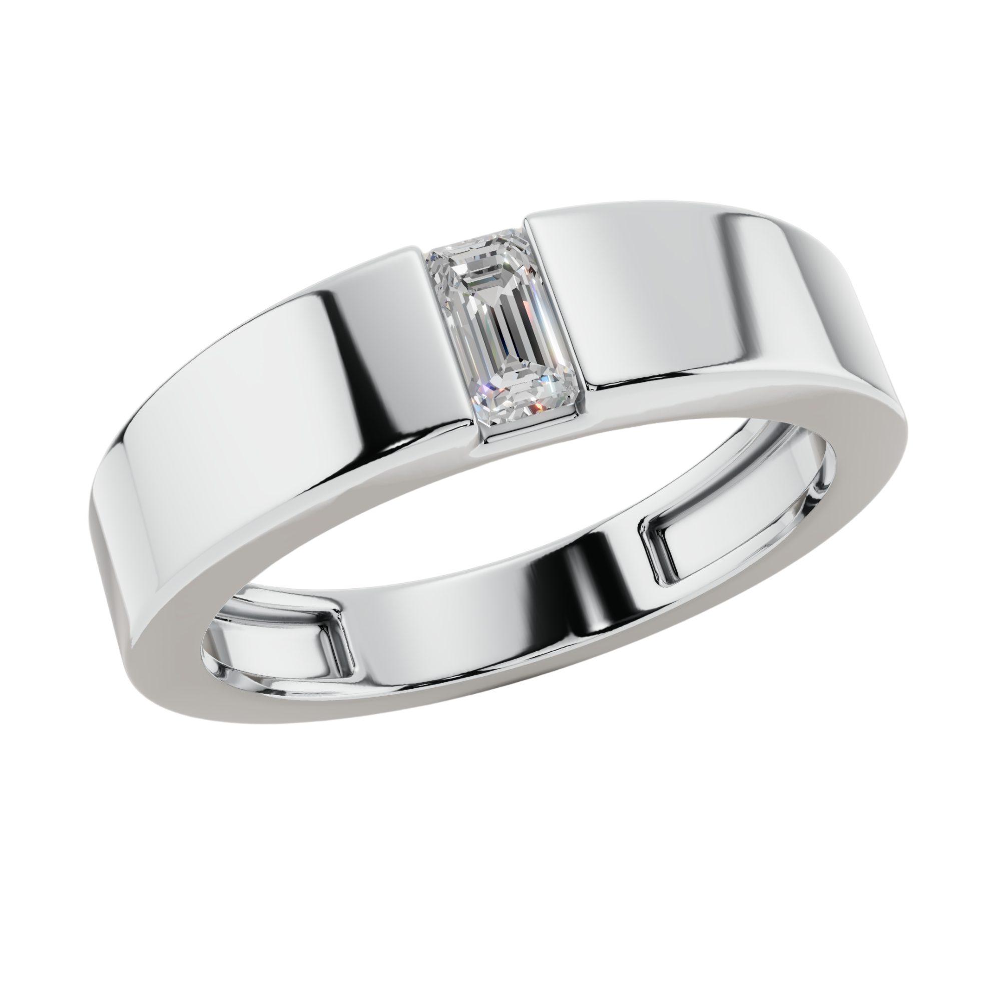Elite Emerald Cut Men’s 925 Silver Ring | Velmé