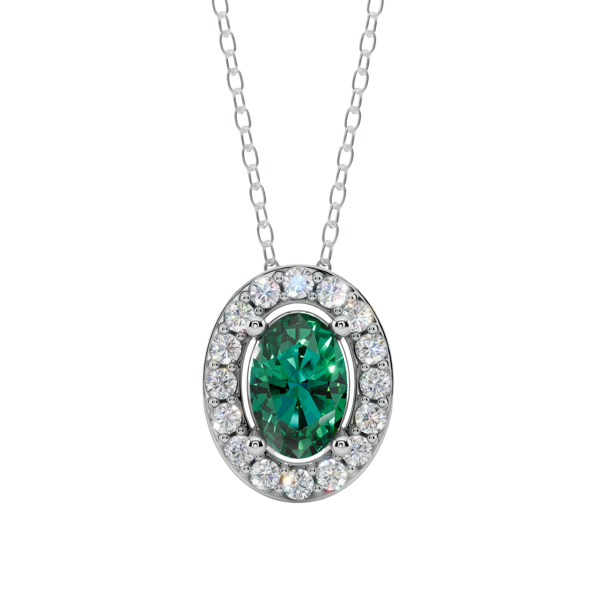 Halo Oval Pendant Necklace  | Velmé