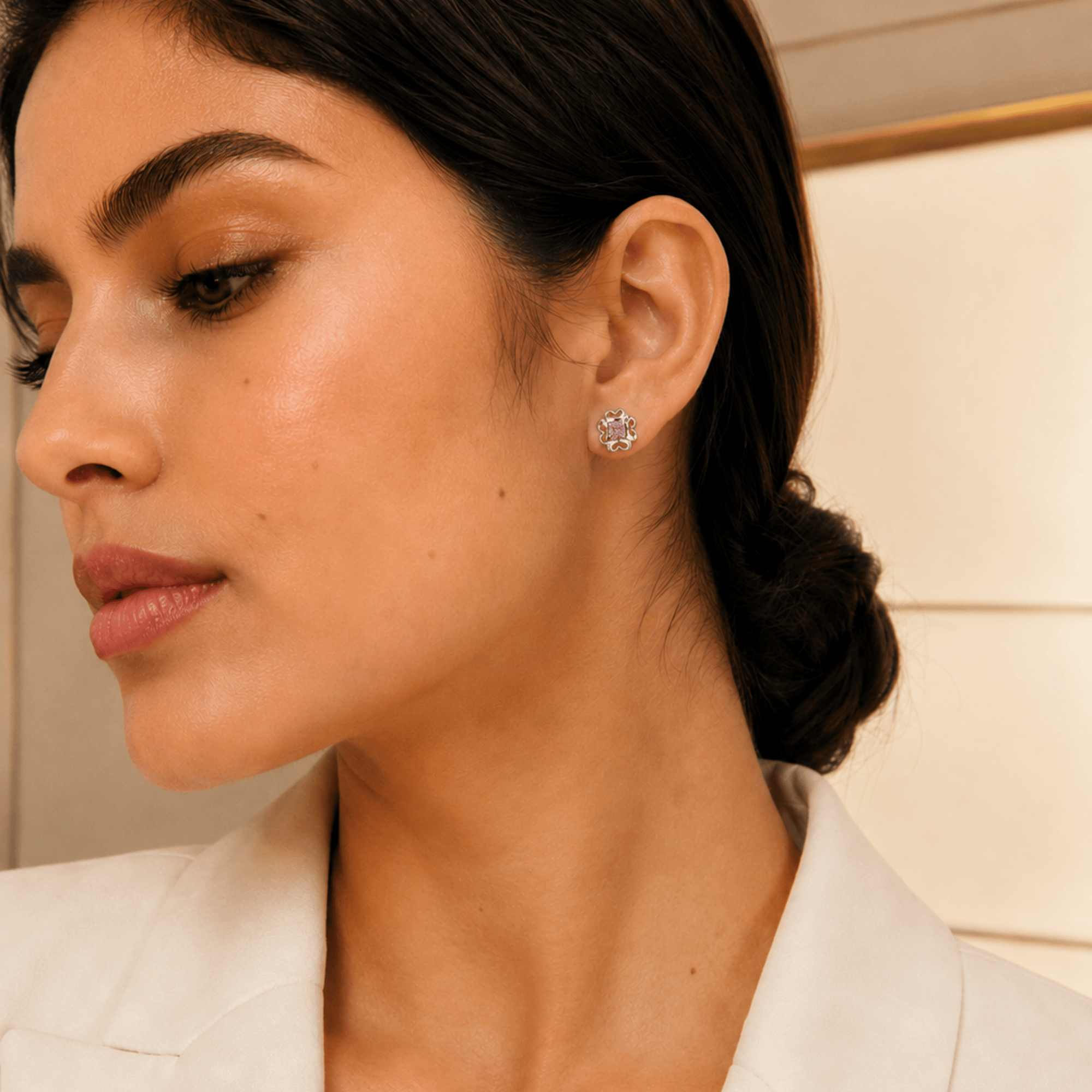VELMÉ Pink Fiona Necklace Set | 925 Sterling Silver