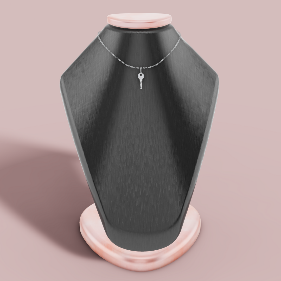 The Key Charm 925 Pure Silver Necklace My Store