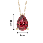 Red Pear Solitaire 925 Silver Necklace | Velmé