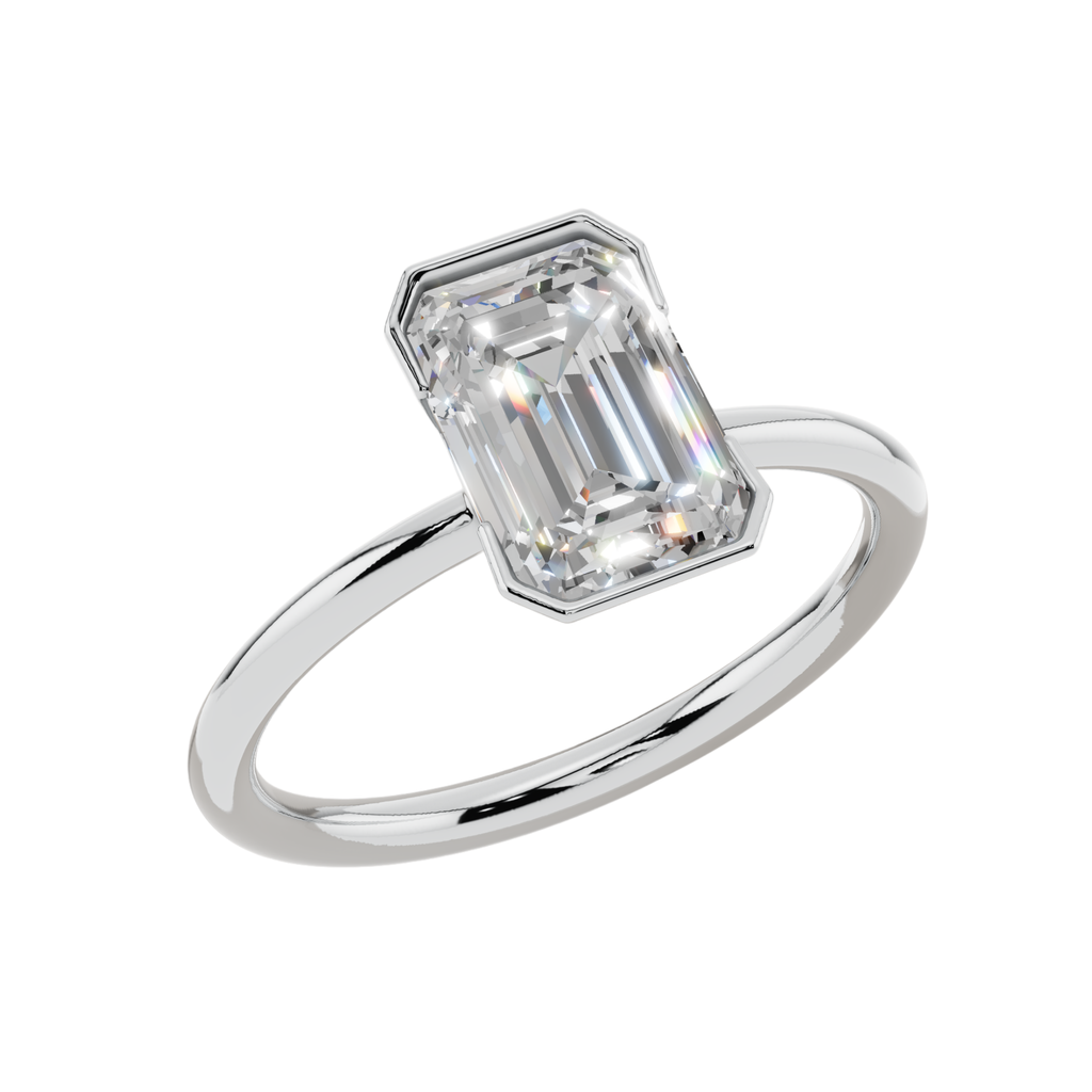Timeless Emerald Solitaire 925 Silver Ring | Velmé