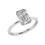 Timeless Emerald Solitaire 925 Silver Ring | Velmé