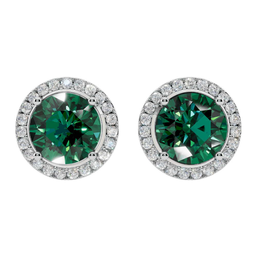 Queens Halo Solitaire Round Earrings | Velmé