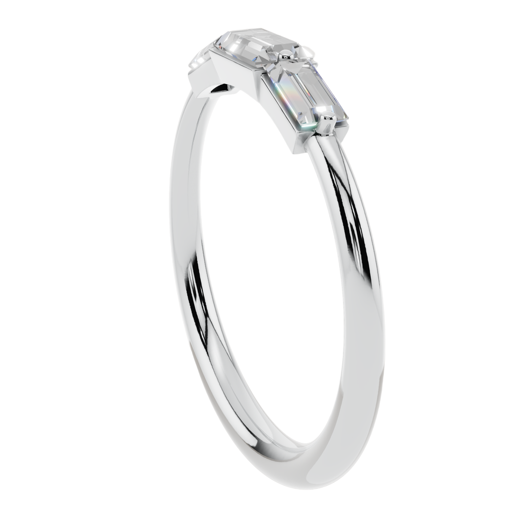 Trinity Baguette Light Ring | 925 Sterling Silver | Velmé