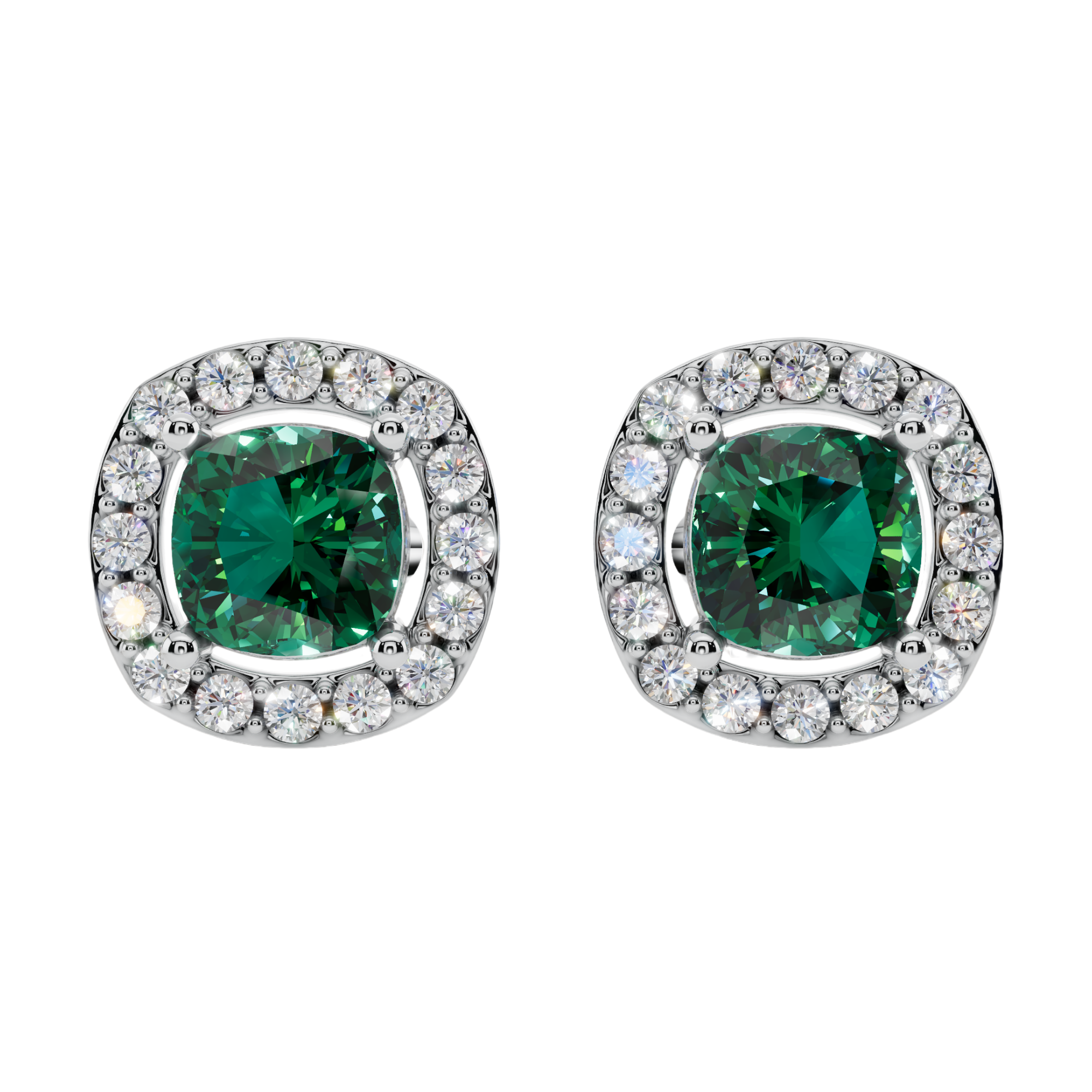 Classic Halo Solitaire Cushion Earrings | Velmé