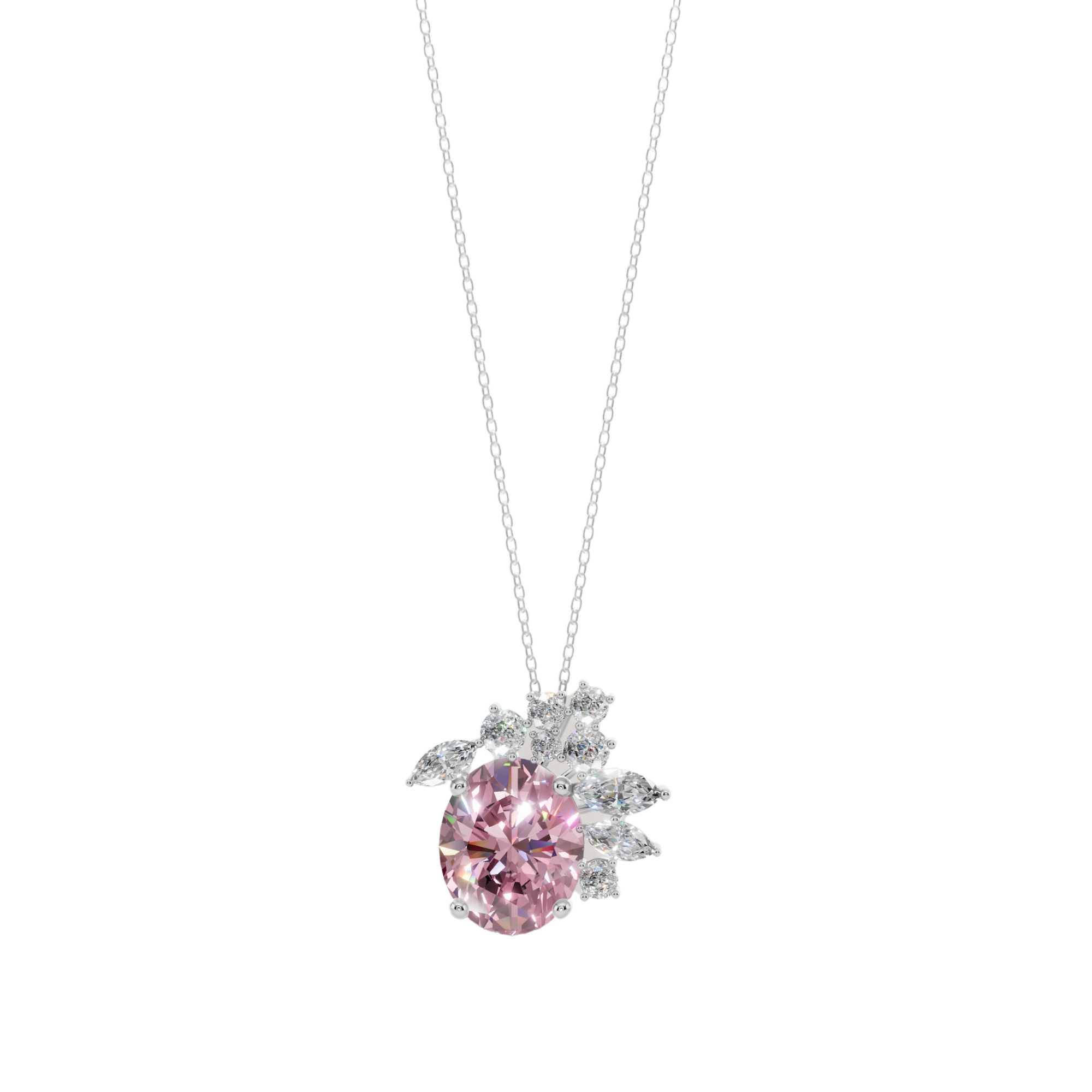 Blush Radiance 925 Pure Silver Necklace | Velmé