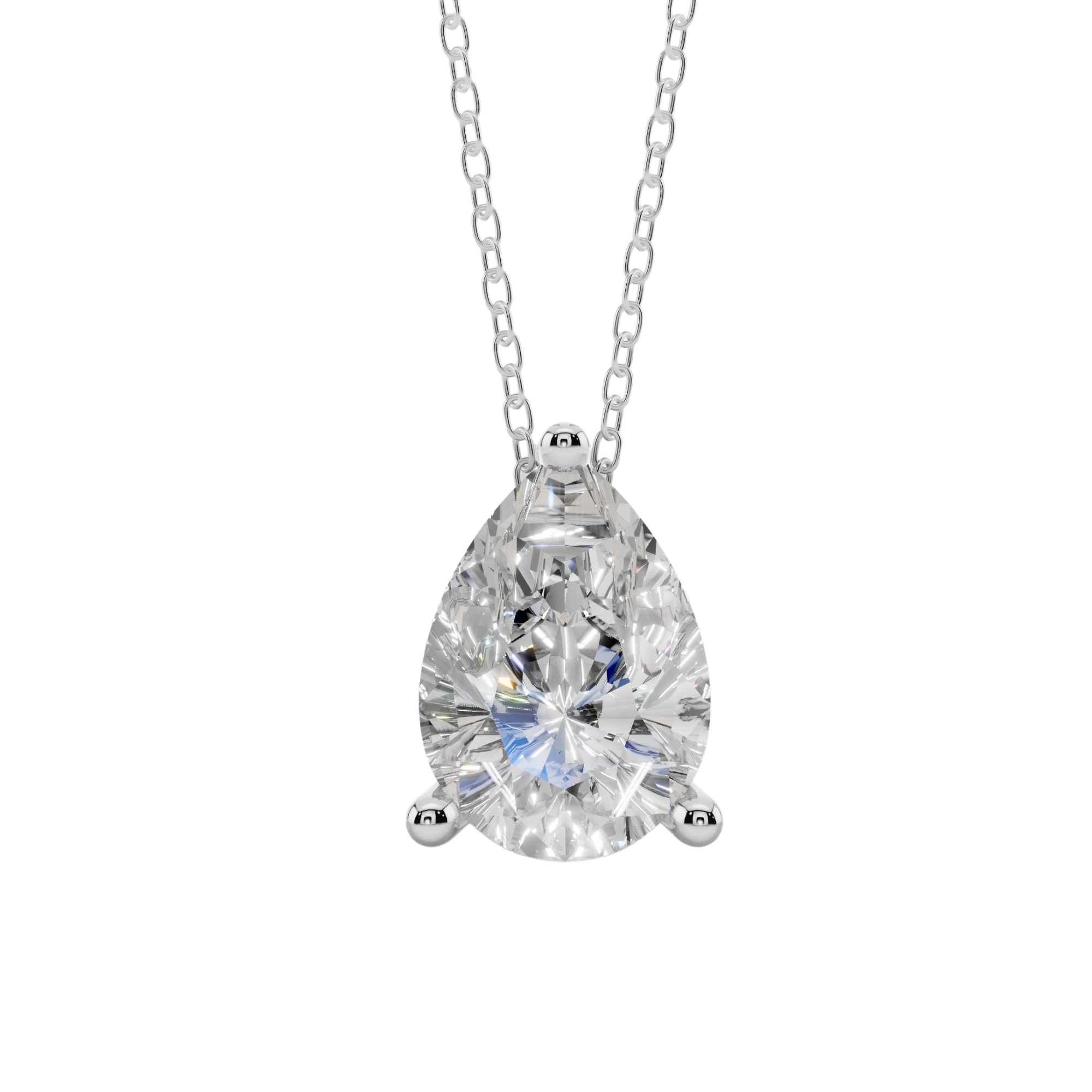 Chic Pear Solitaire 925 Silver Necklace | Velmé
