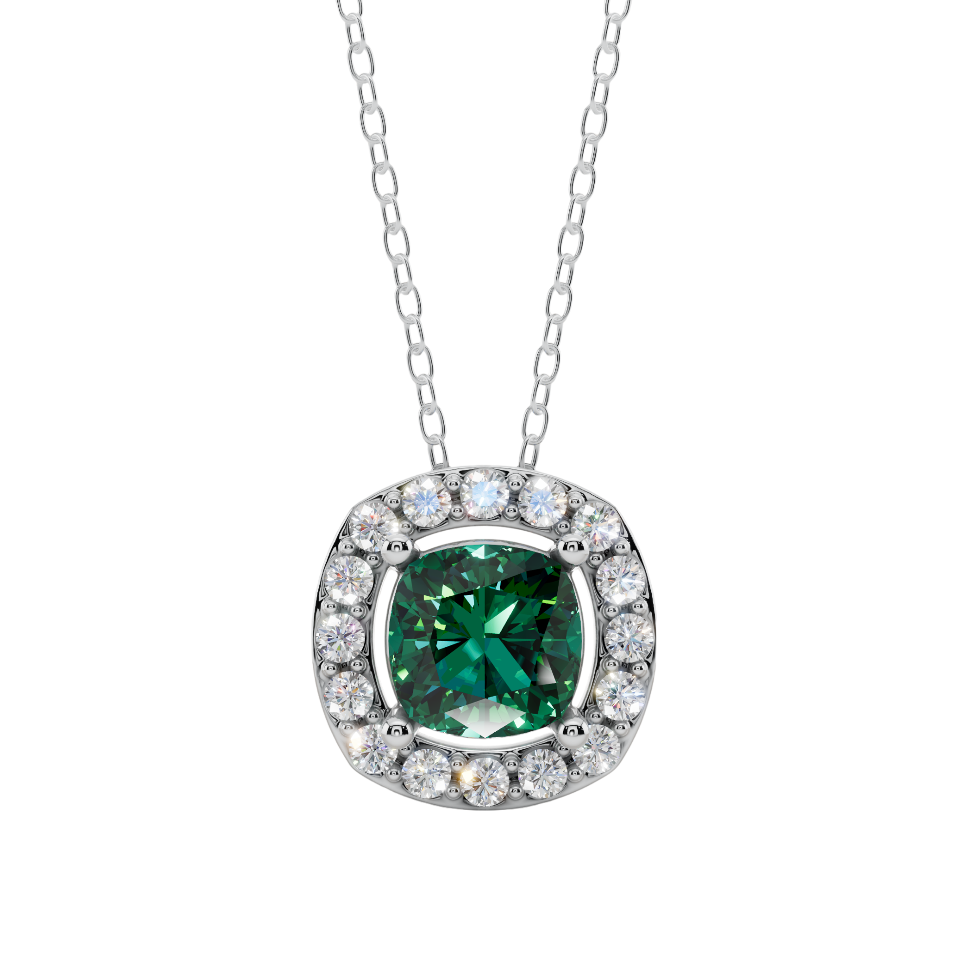 Halo Cushion Pendant Necklace| Velmé