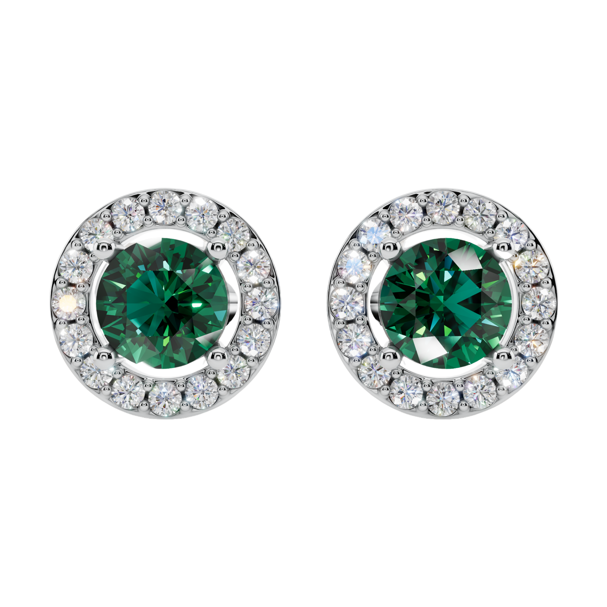Classic Halo Solitaire Round Earrings | Velmé