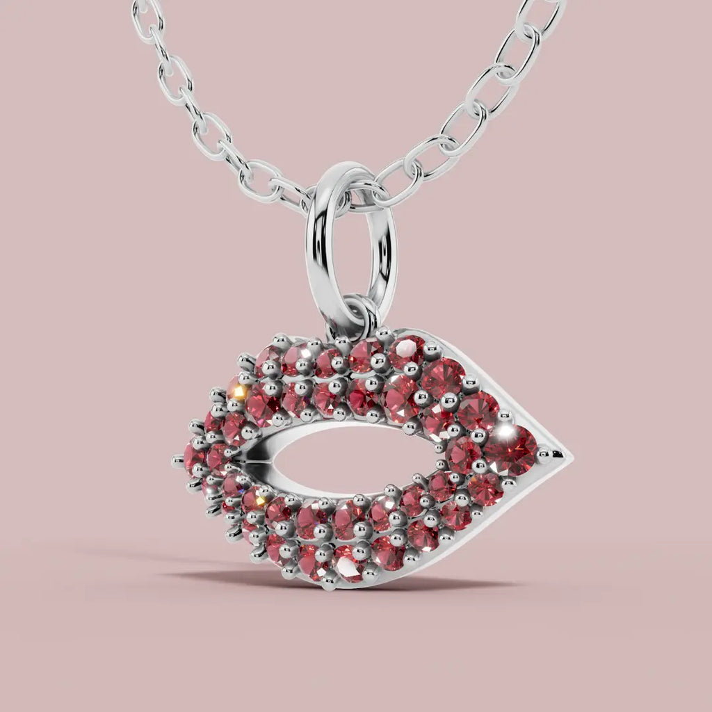 The Lips Charm 925 Pure Silver Necklace My Store