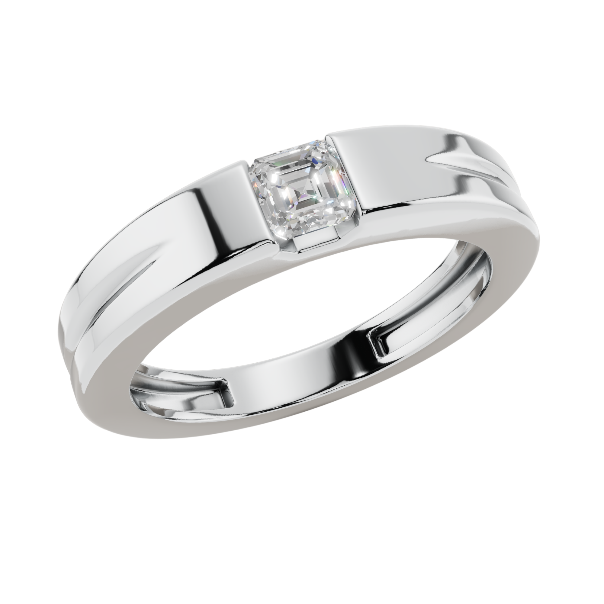 Imperial Asscher Cut Men’s 925 Silver Ring | Velmé