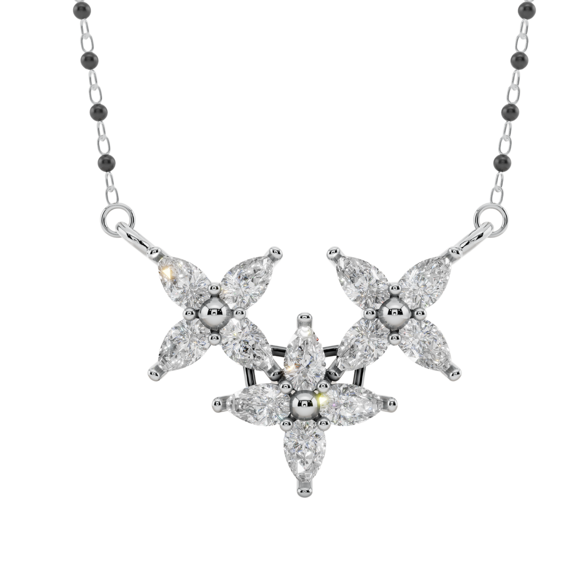 Blossom Trio 925 Silver Mangalsutra | Velmé