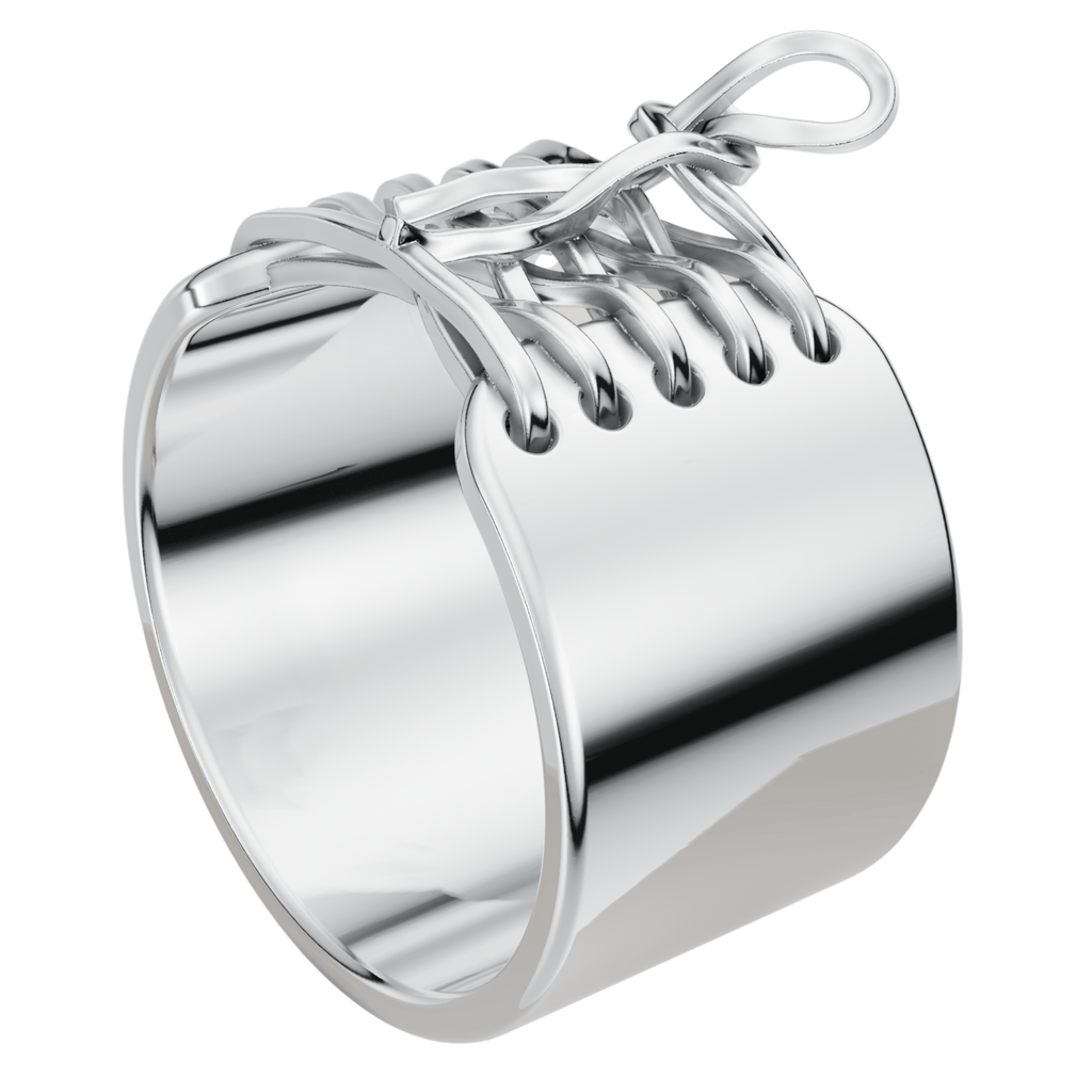 VELMÉ Shoelace 925 Silver Men’s Statement Ring | Velmé